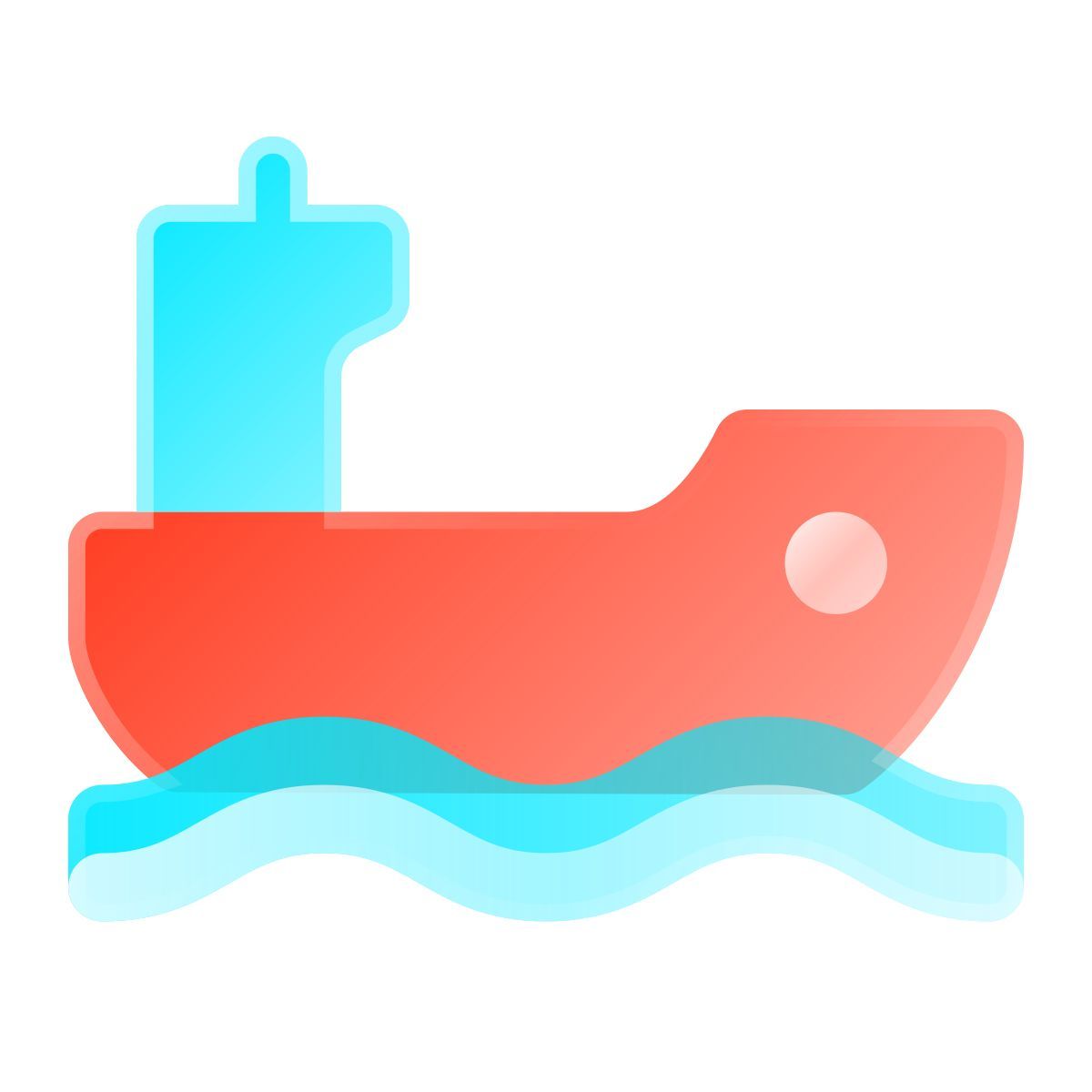 liquid glass color style nave da carico icon