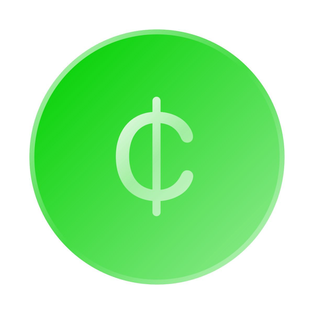 liquid glass color style cent icon
