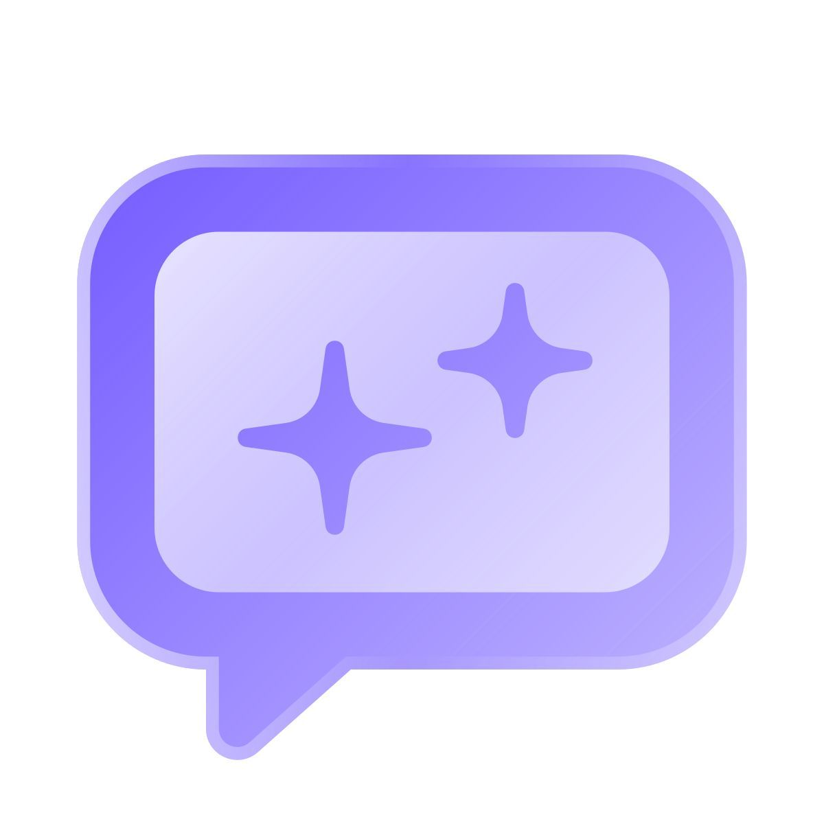 liquid glass color style chatbot icon