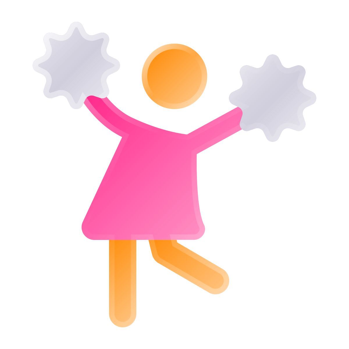 liquid glass color style チアリーダー女性 icon