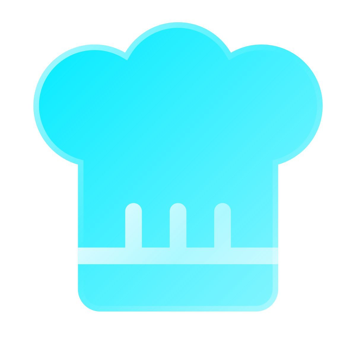 liquid glass color style chef hat icon