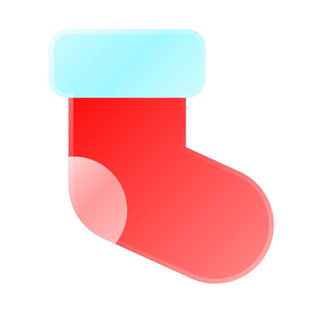 liquid glass color style christmas stocking icon