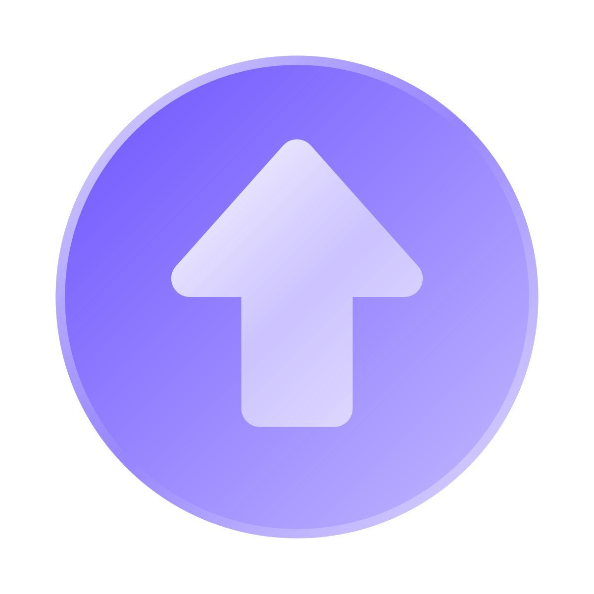 liquid glass color style upward arrow icon