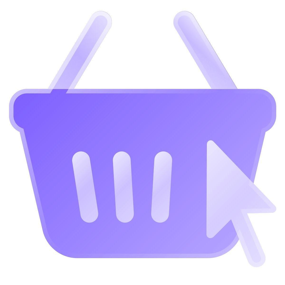 liquid glass color style clicar e levantar icon