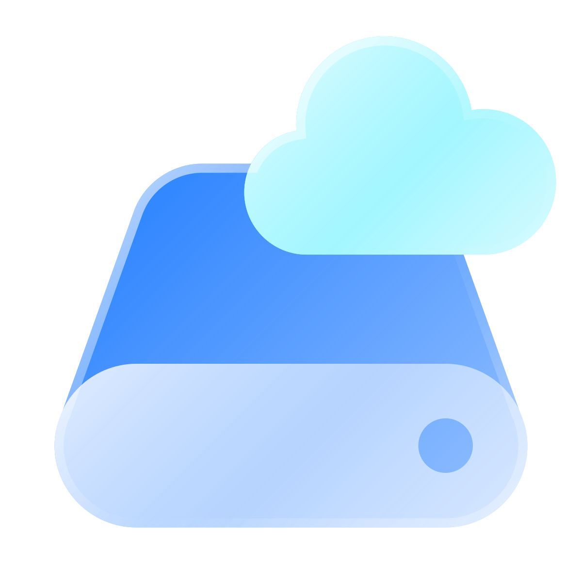 liquid glass color style almacenamiento en la nube icon