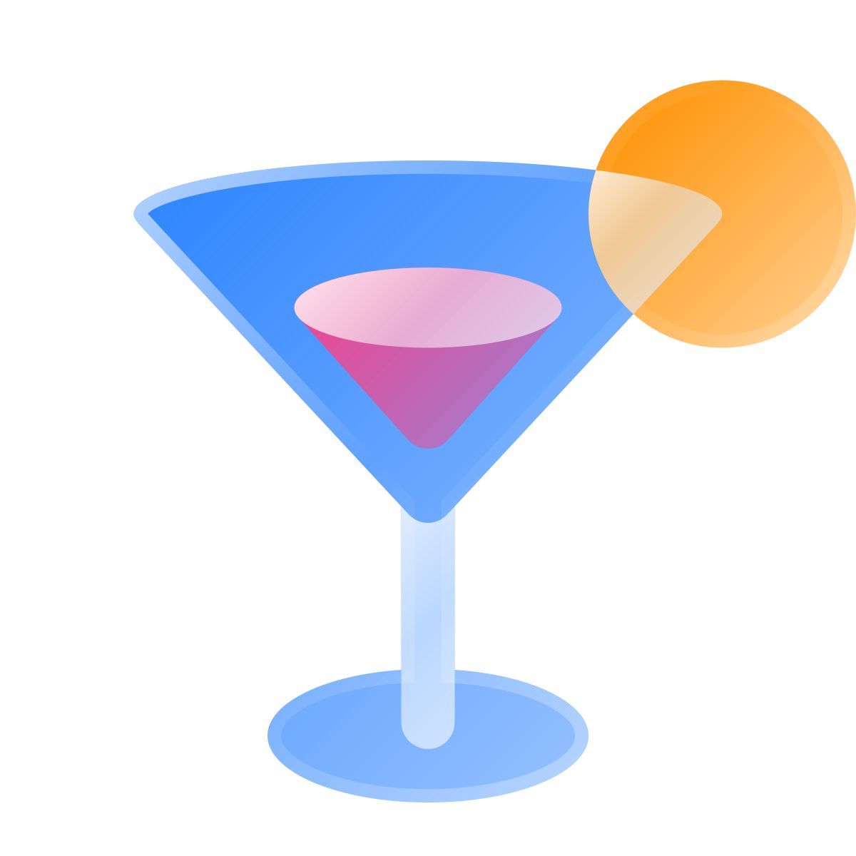 liquid glass color style cocktail icon