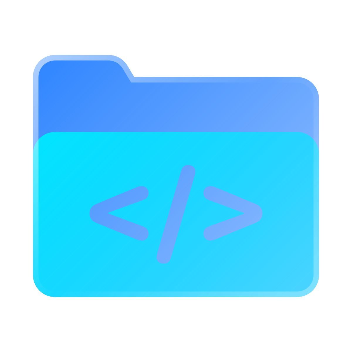 liquid glass color style carpeta de código icon