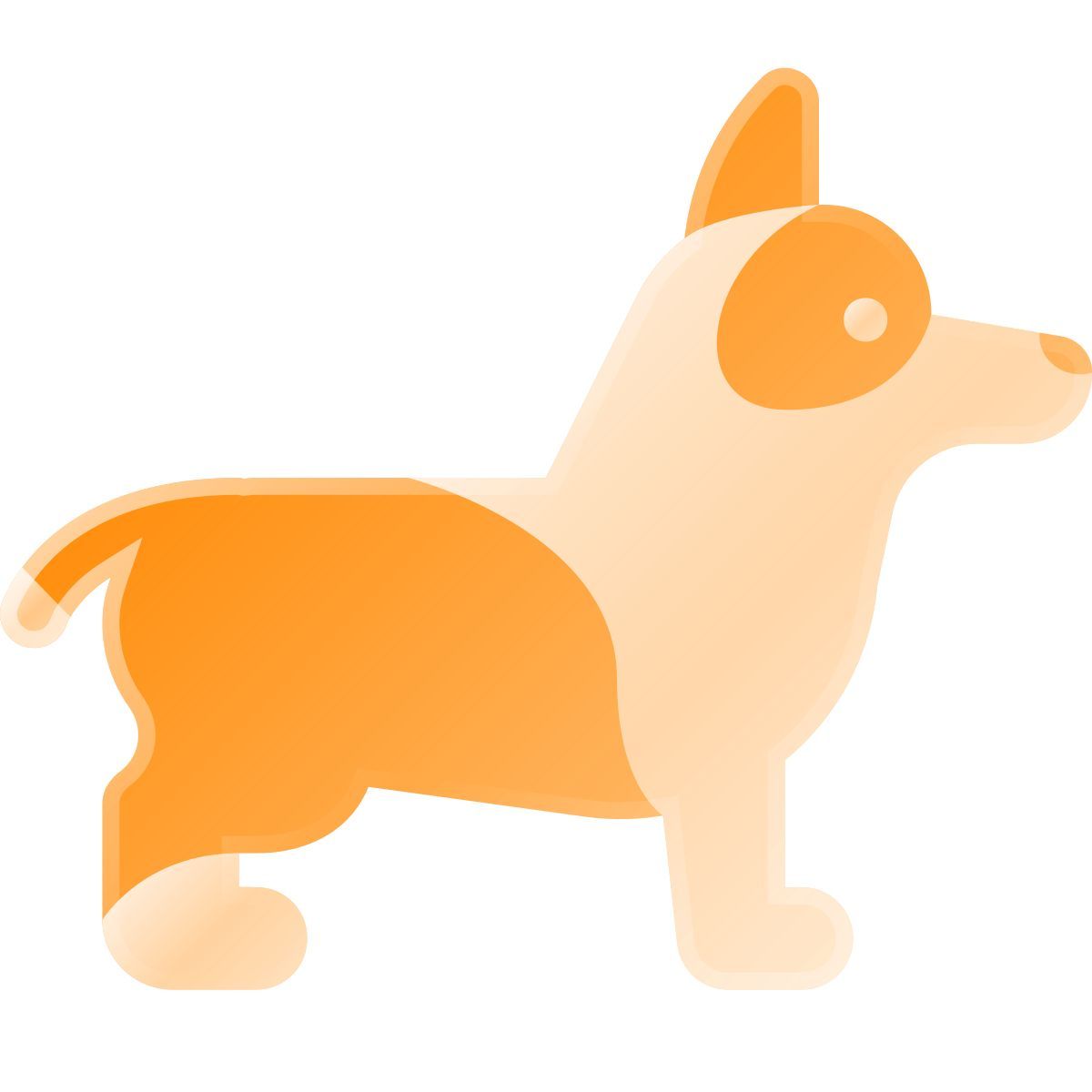 liquid glass color style corgi icon
