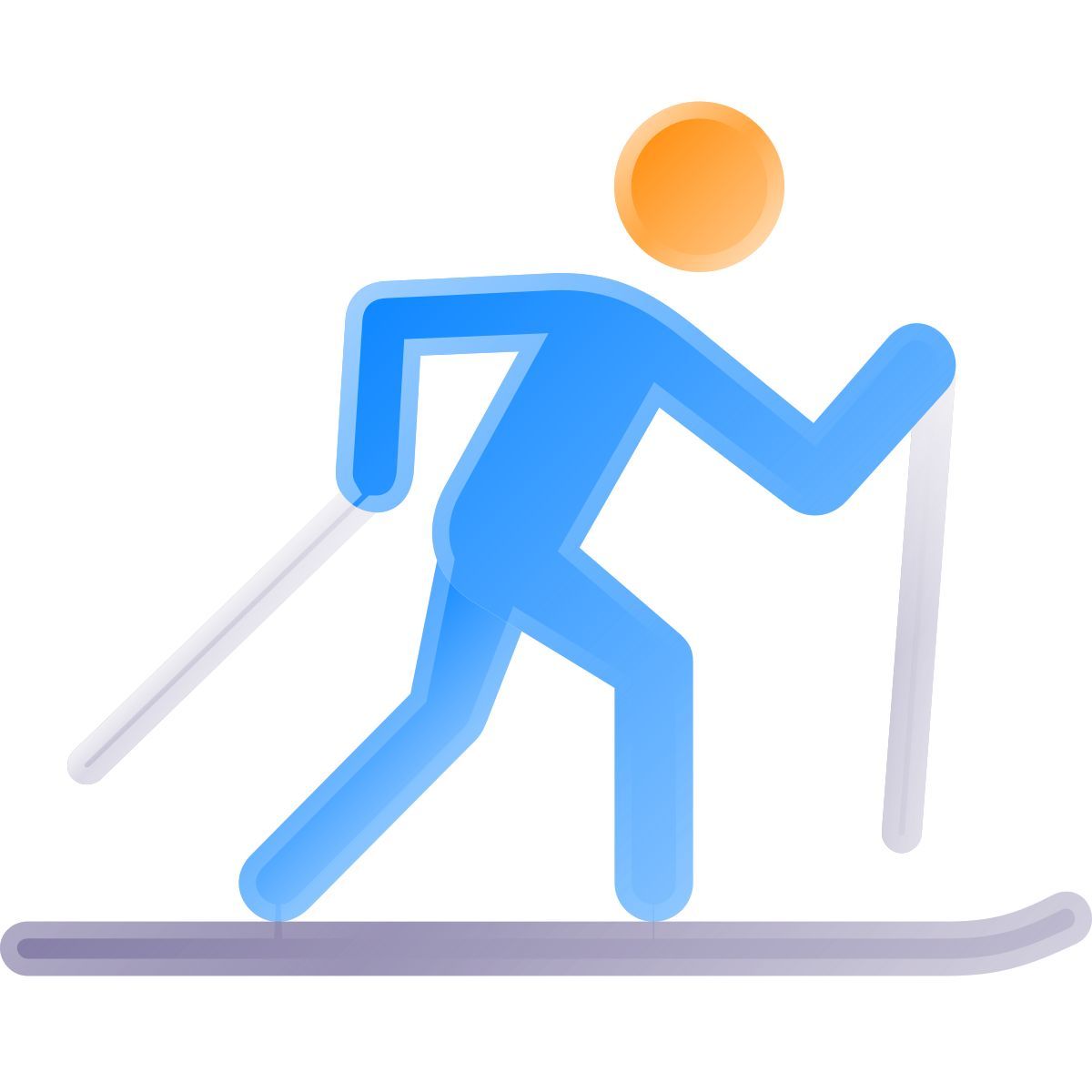 liquid glass color style ski de fond icon