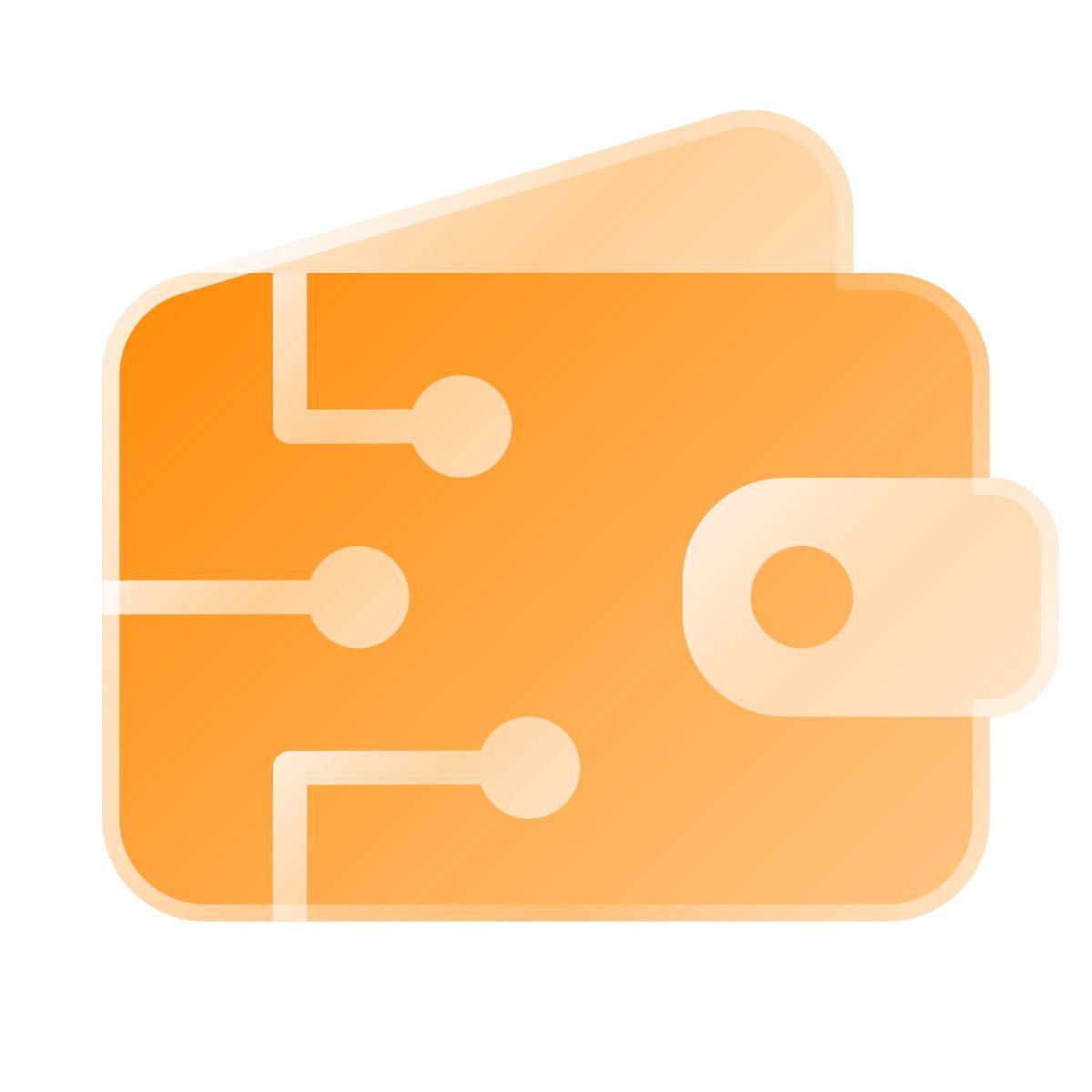liquid glass color style cryptocurrency wallet icon