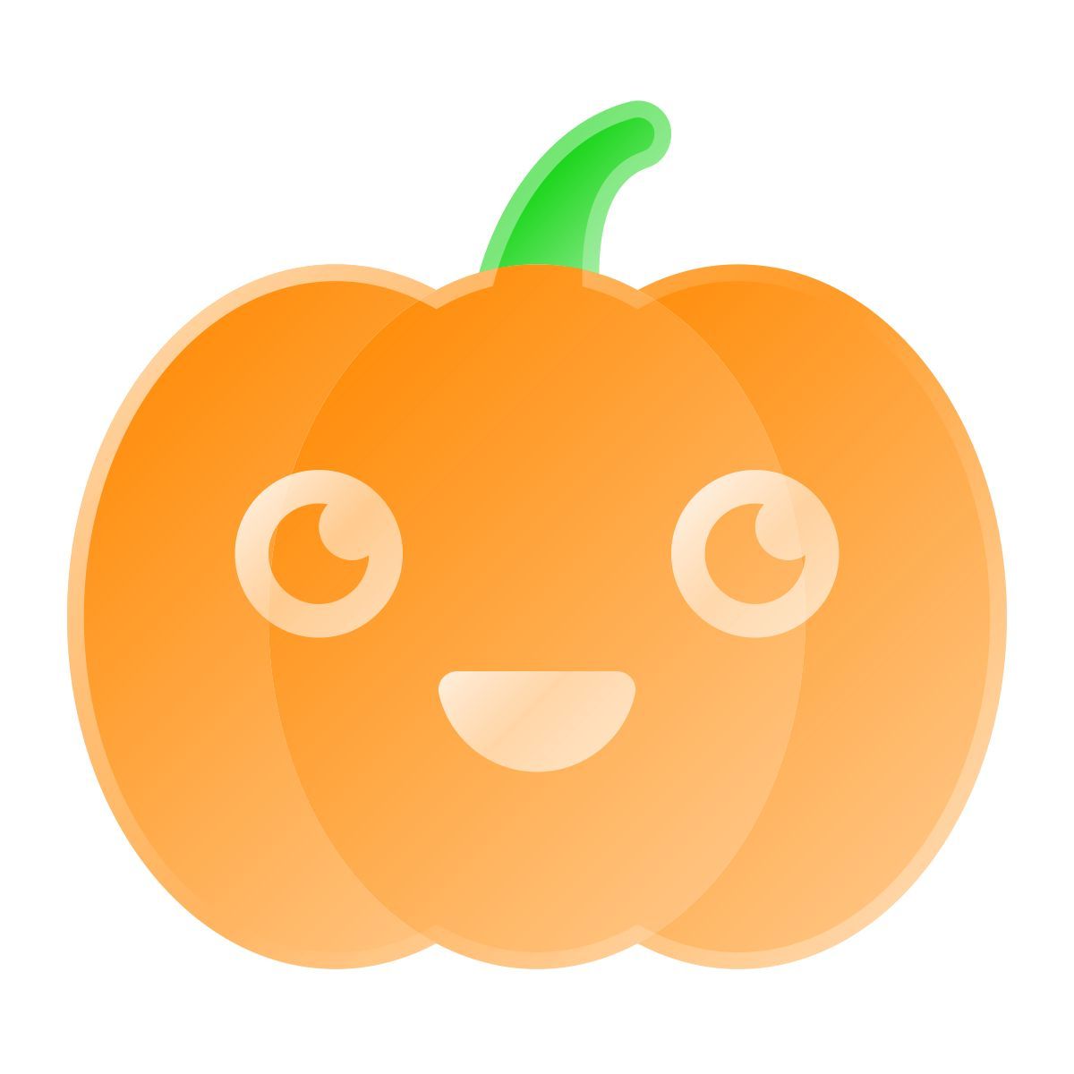 liquid glass color style cute pumpkin icon