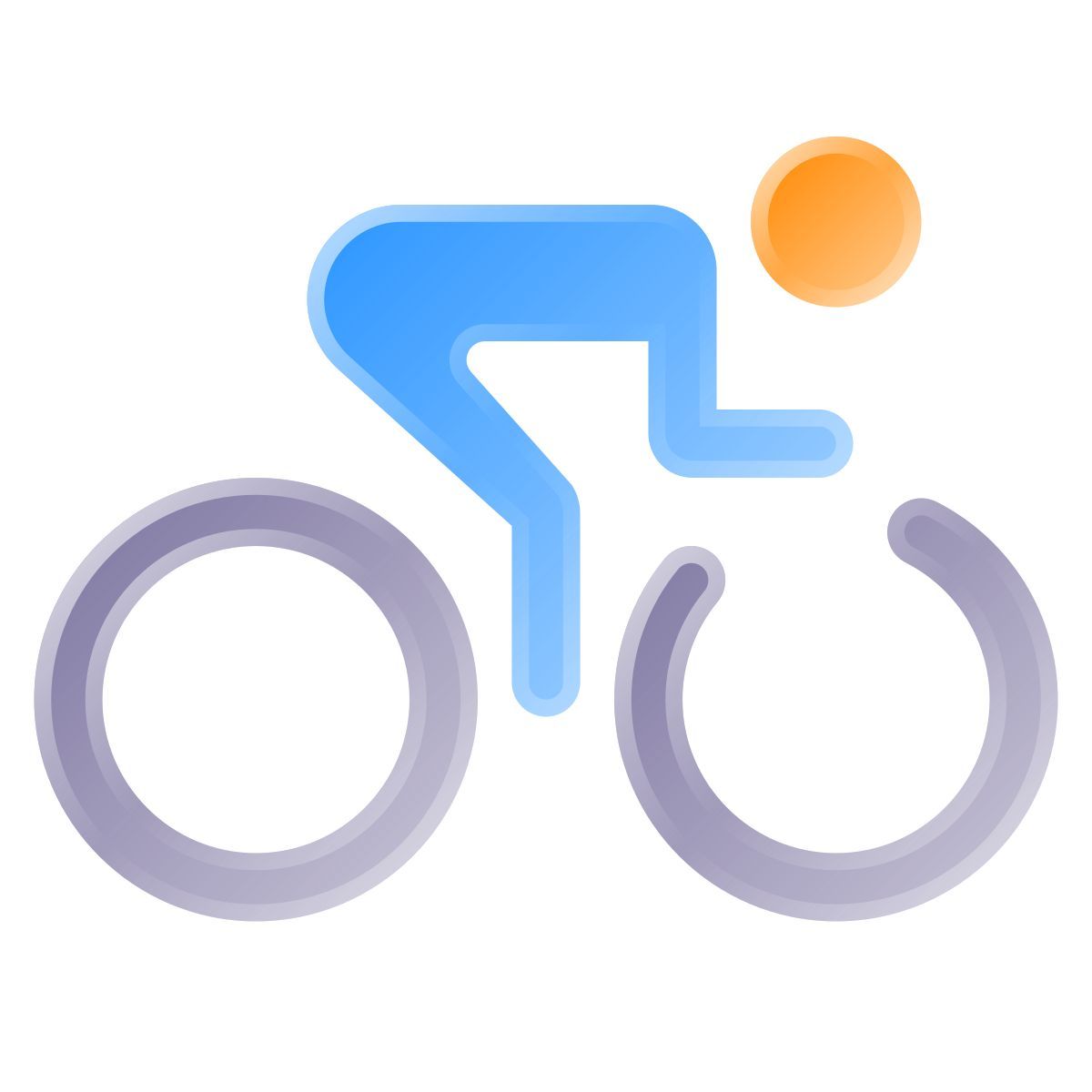 liquid glass color style cycling icon