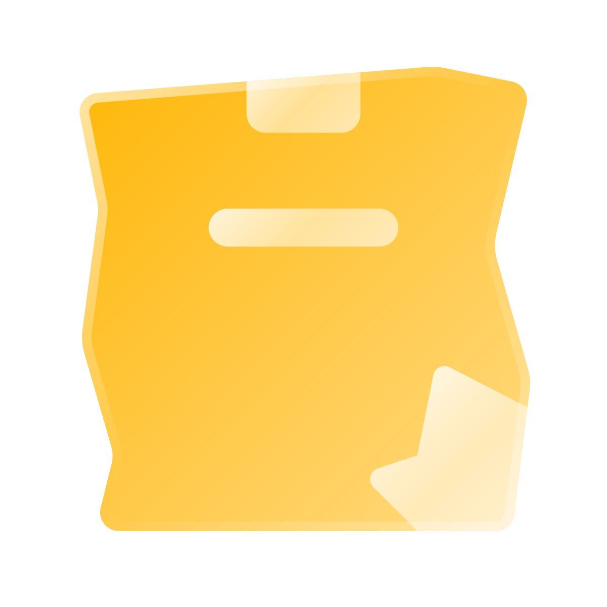 liquid glass color style damaged parcel icon