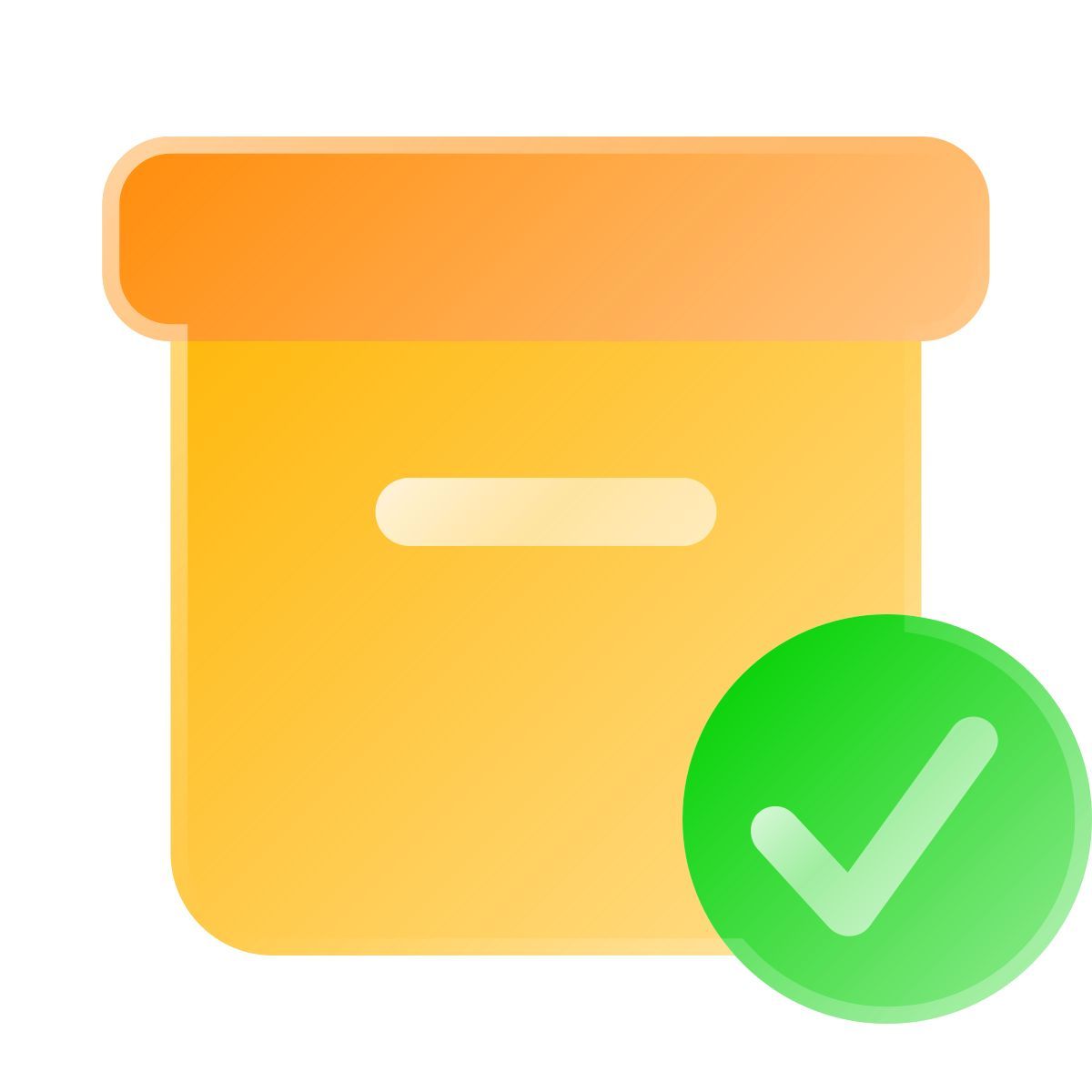 liquid glass color style delivery box icon