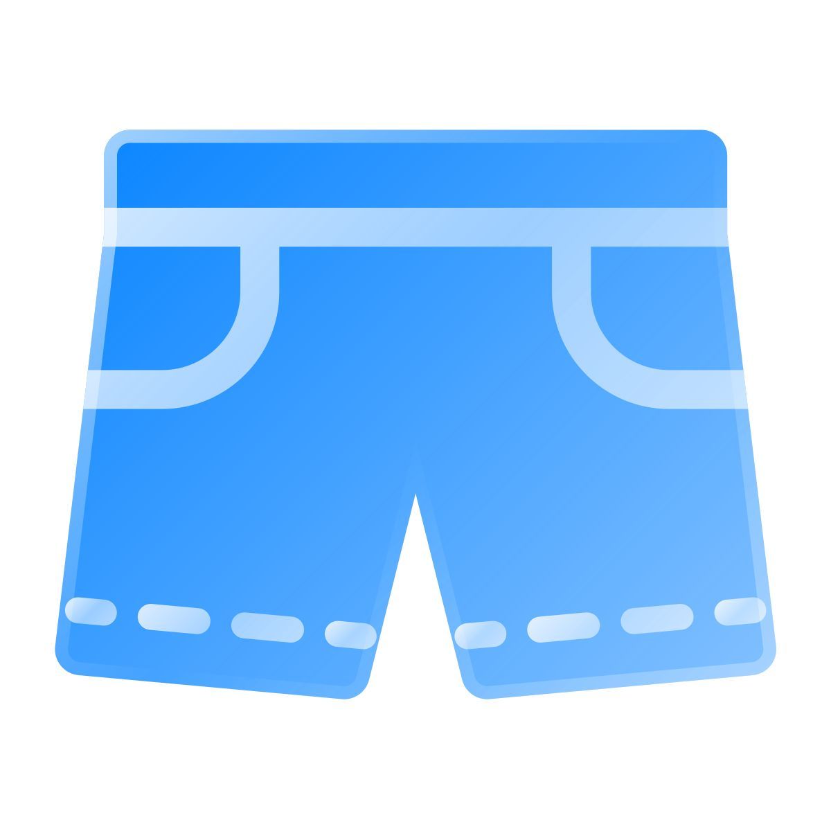 liquid glass color style shorts de mezclilla icon