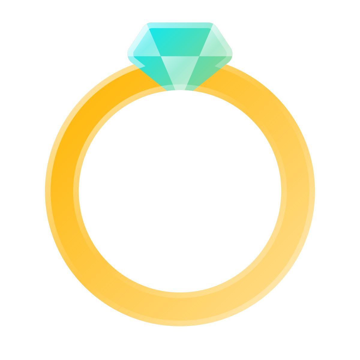 liquid glass color style diamond ring icon