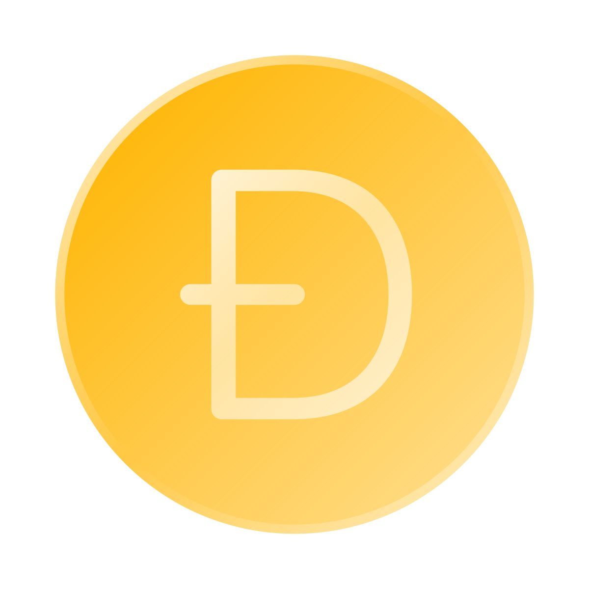 liquid glass color style dogecoin icon