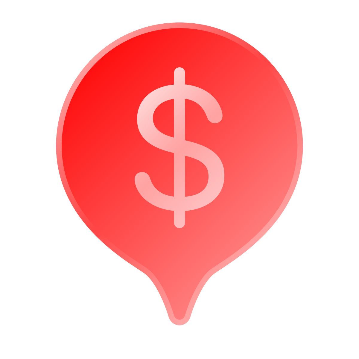 liquid glass color style dollar place marker icon