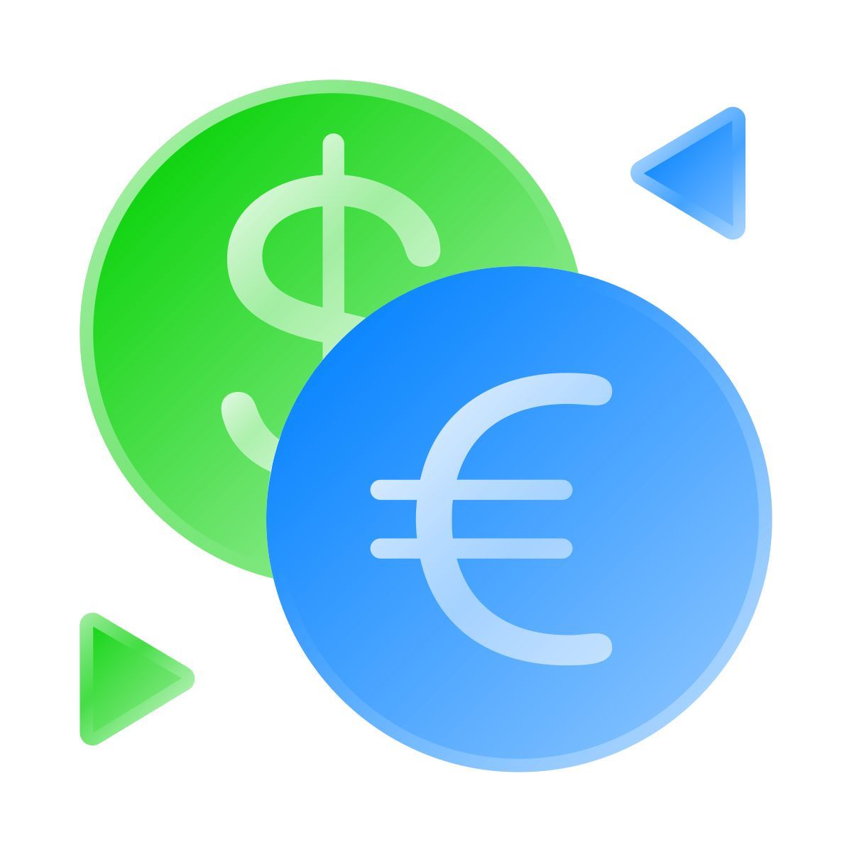 liquid glass color style euro exchange icon