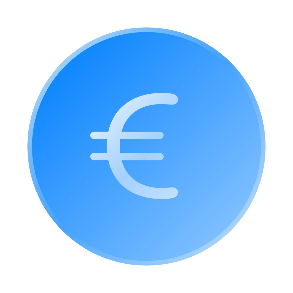 liquid glass color style euro icon