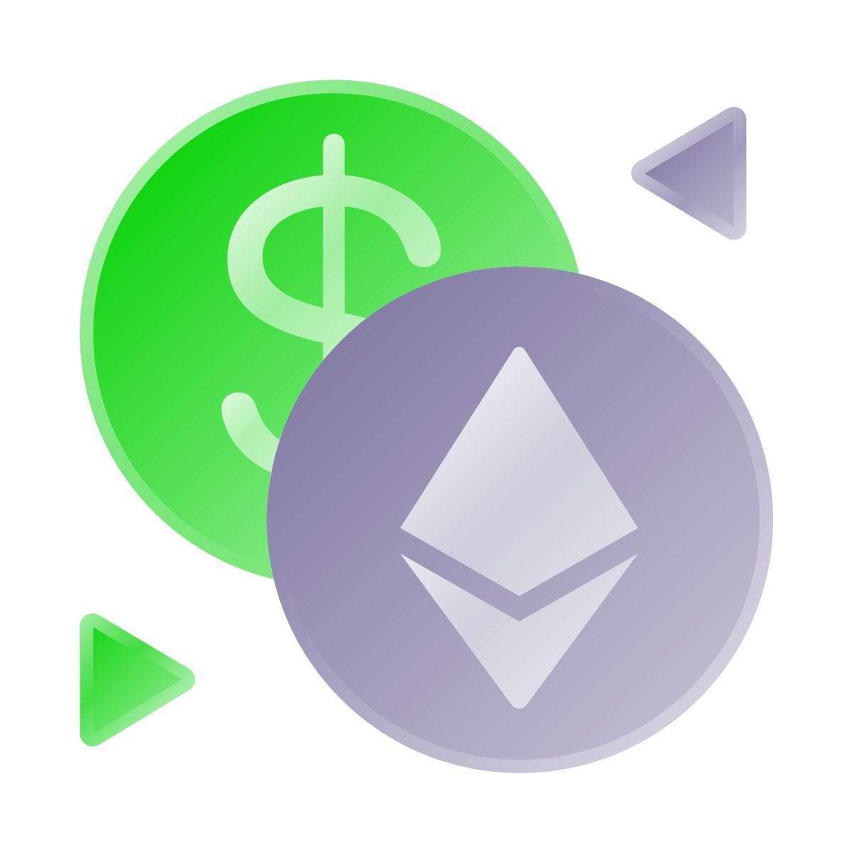 liquid glass color style crypto icon