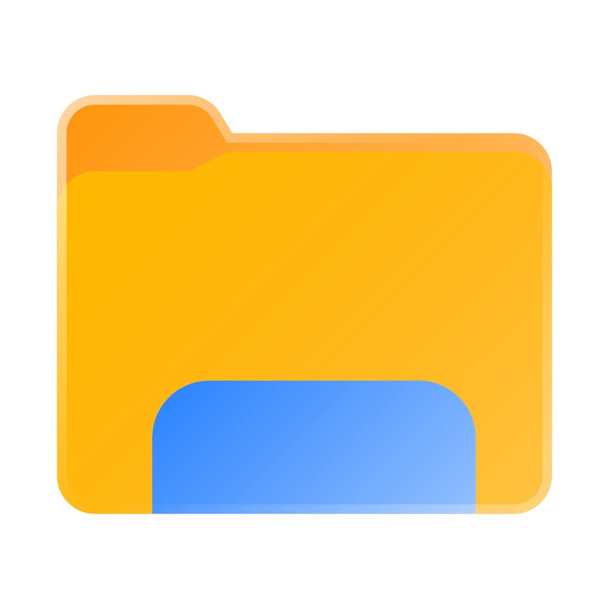 liquid glass color style explorador de archivos nuevo icon