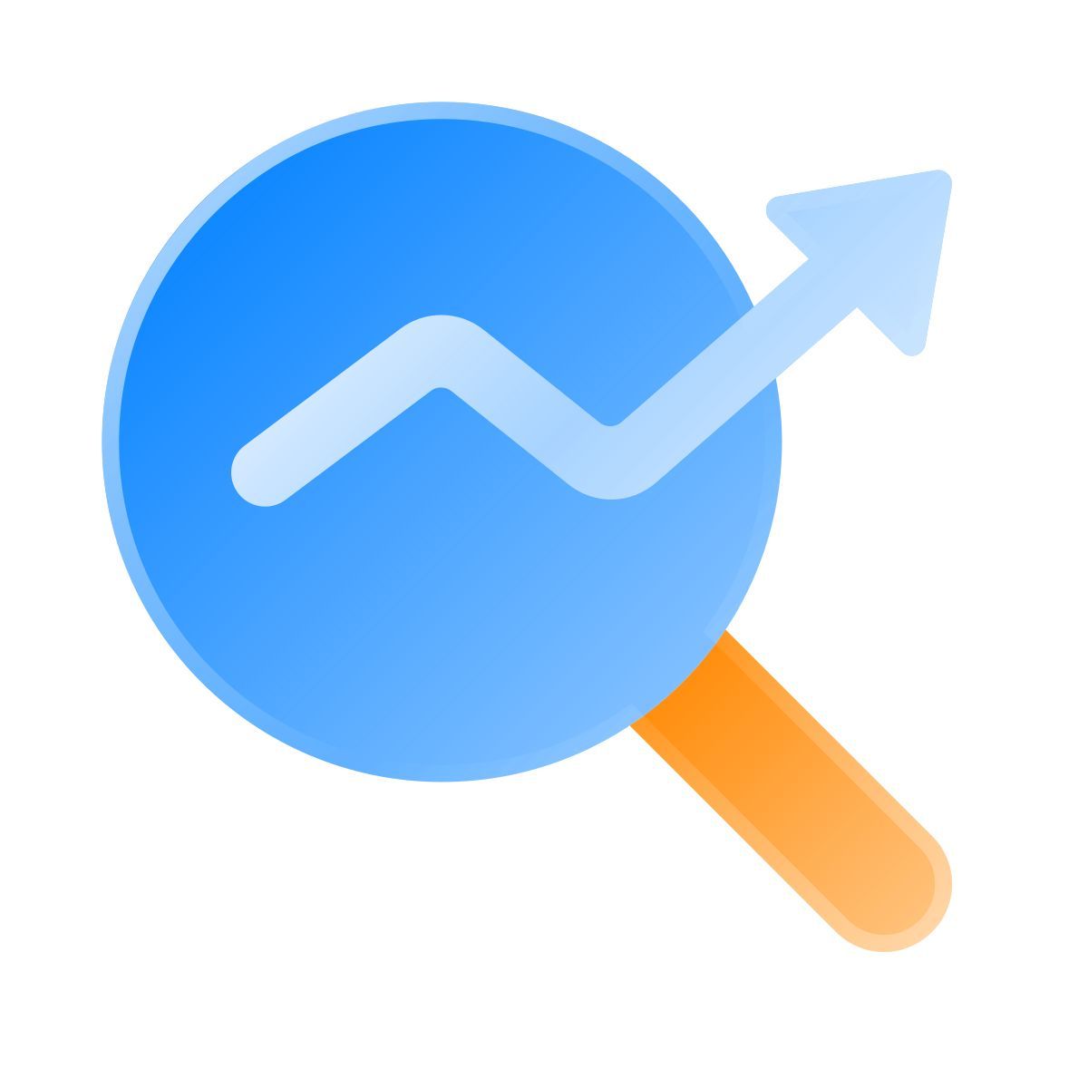 liquid glass color style financial growth analysis icon