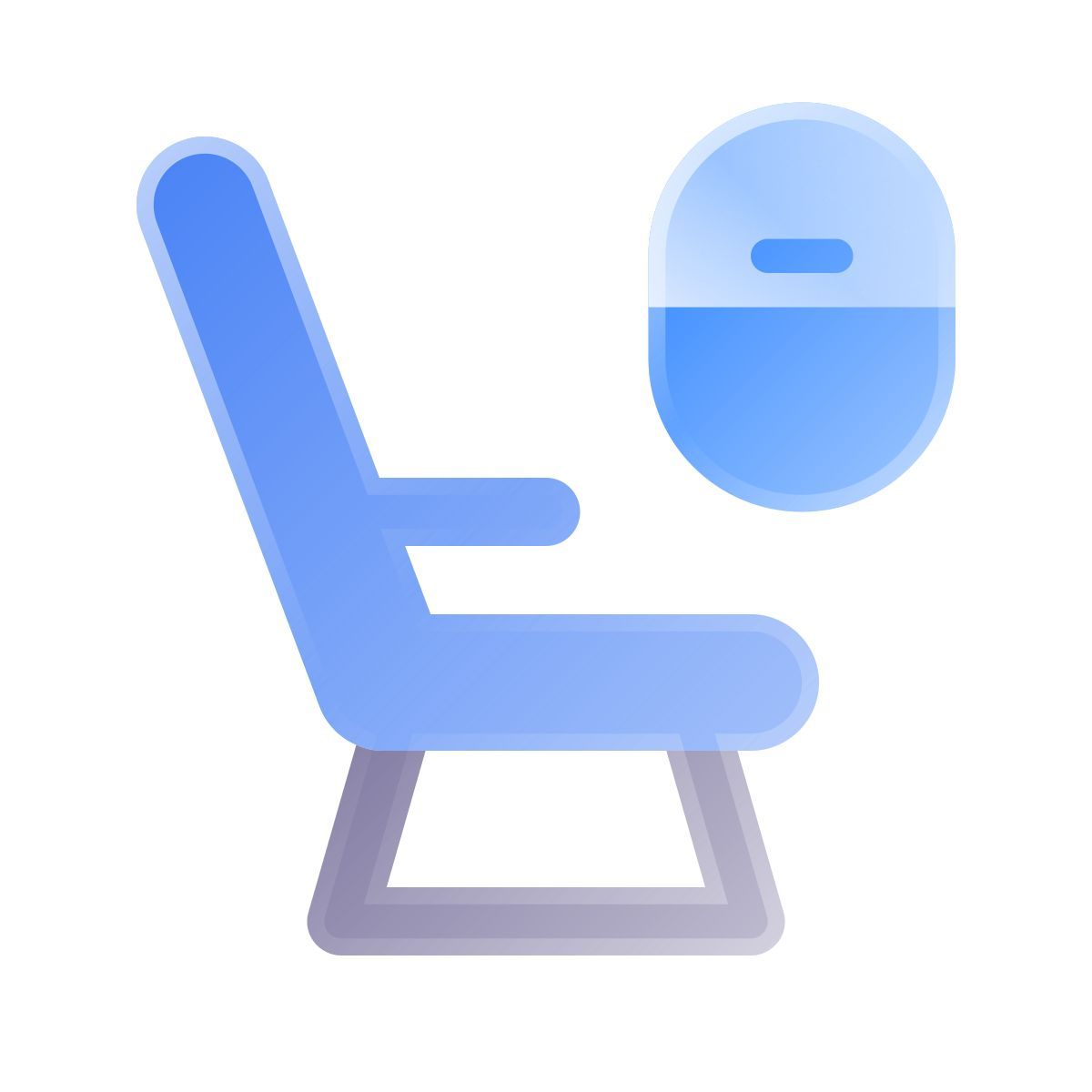 liquid glass color style asiento de vuelo icon