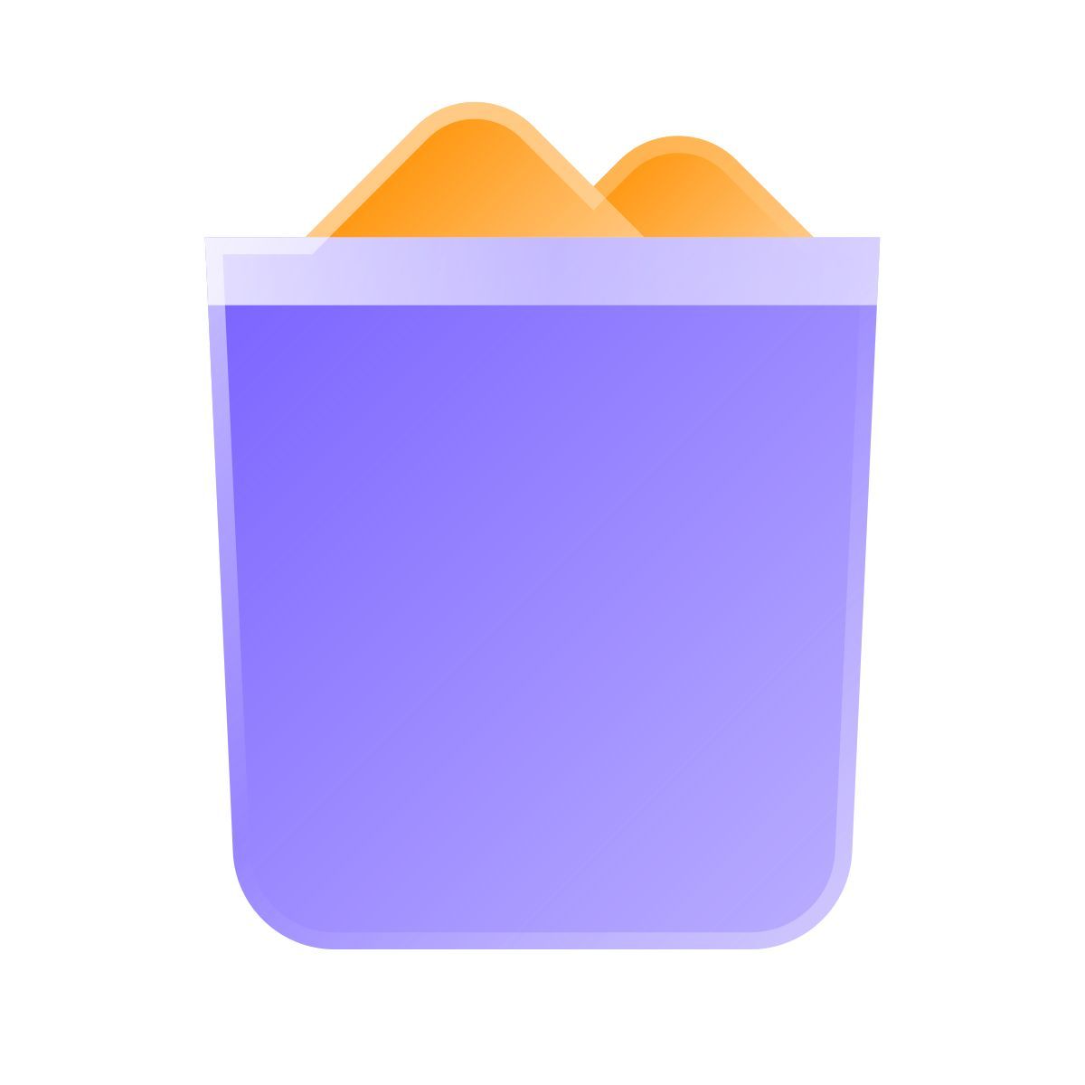 liquid glass color style lixeira cheia icon