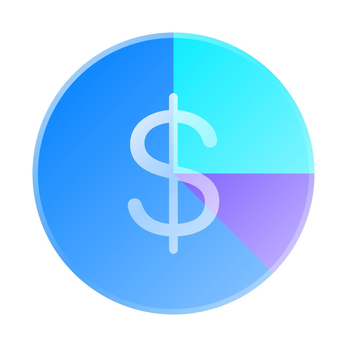 liquid glass color style contabilidad de fondos icon