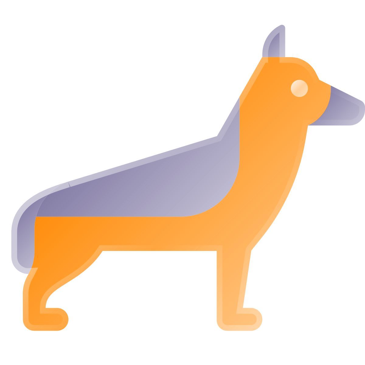liquid glass color style german shepherd icon