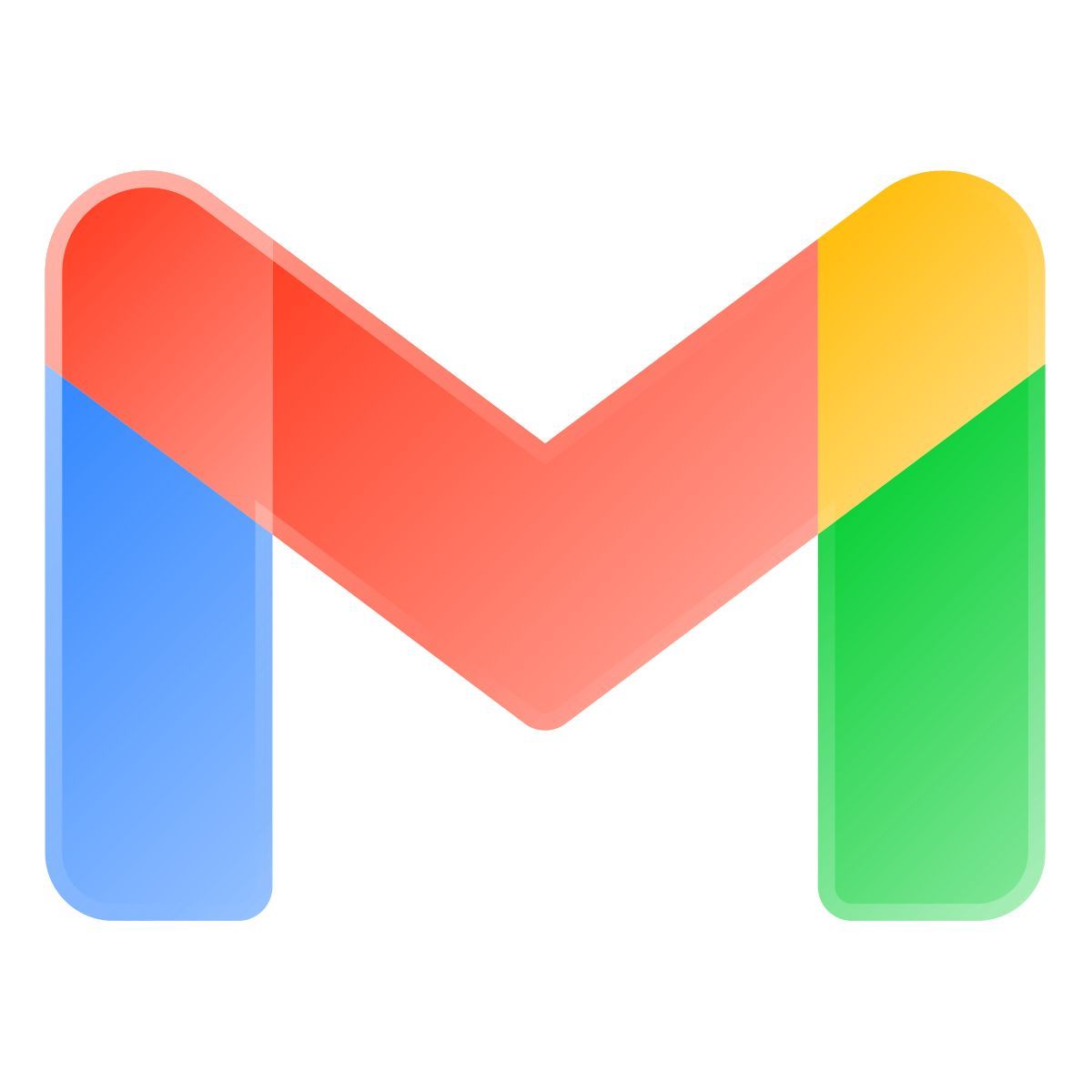 liquid glass color style gmail novo icon