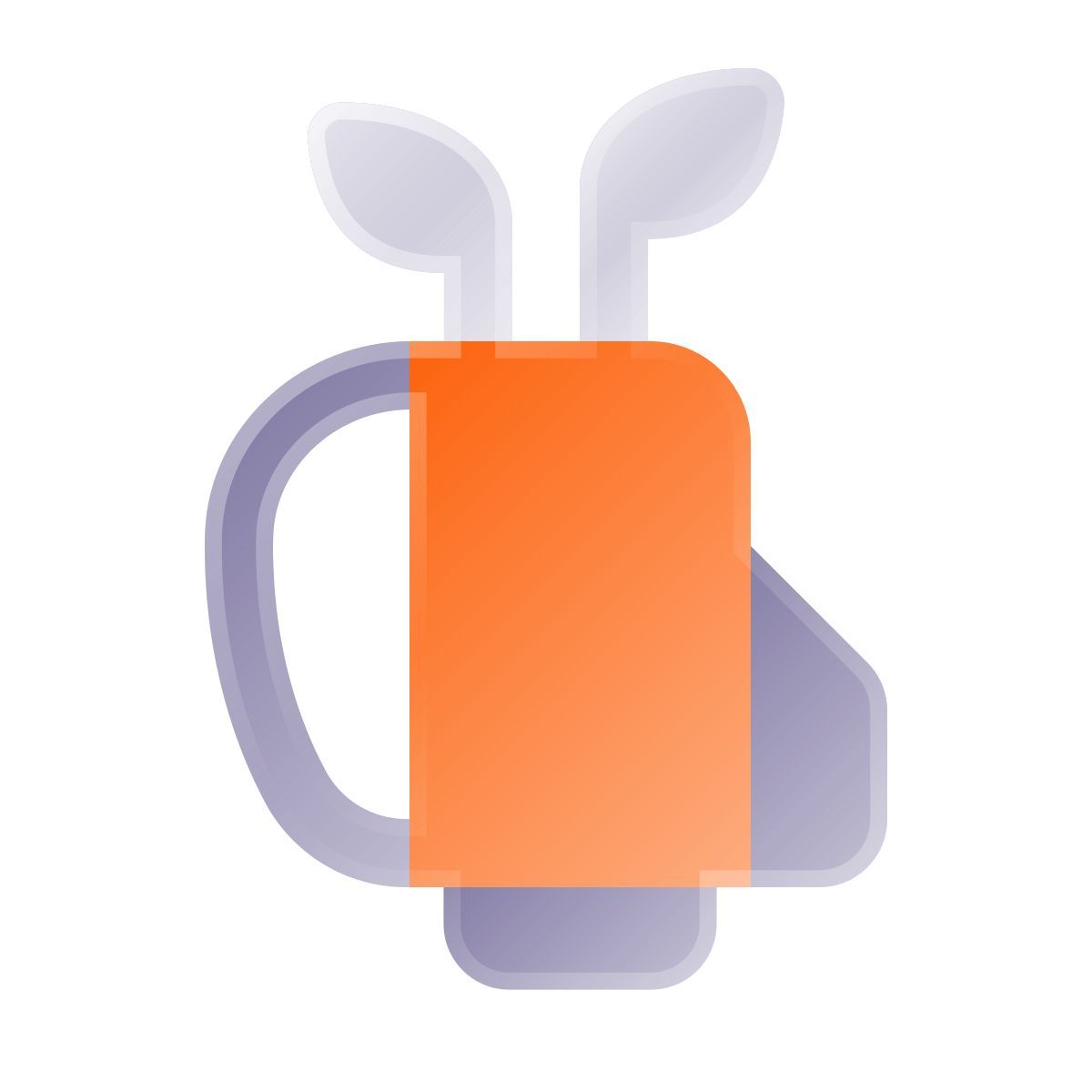 liquid glass color Stil golftasche Icon
