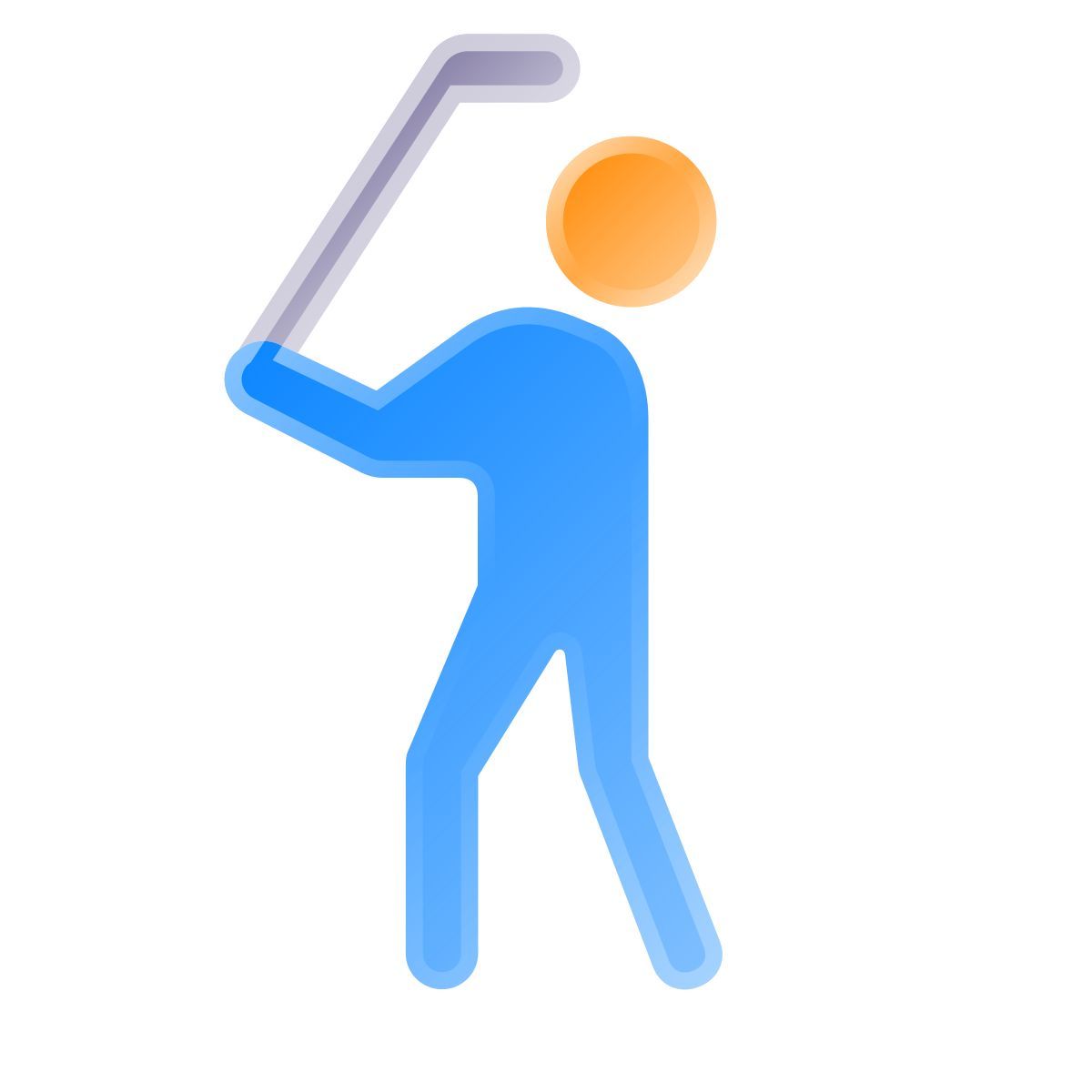 liquid glass color style golf icon