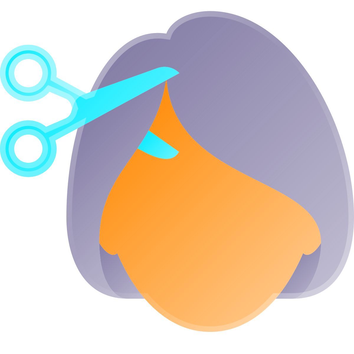 liquid glass color style corte de cabelo icon