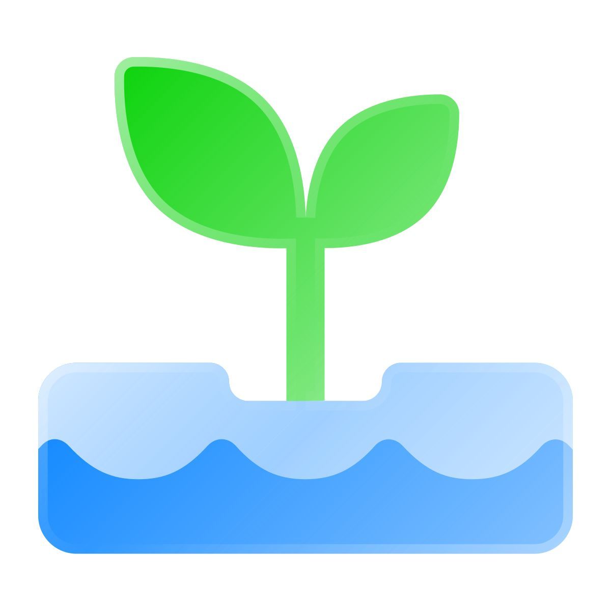 liquid glass color style hydroponics icon