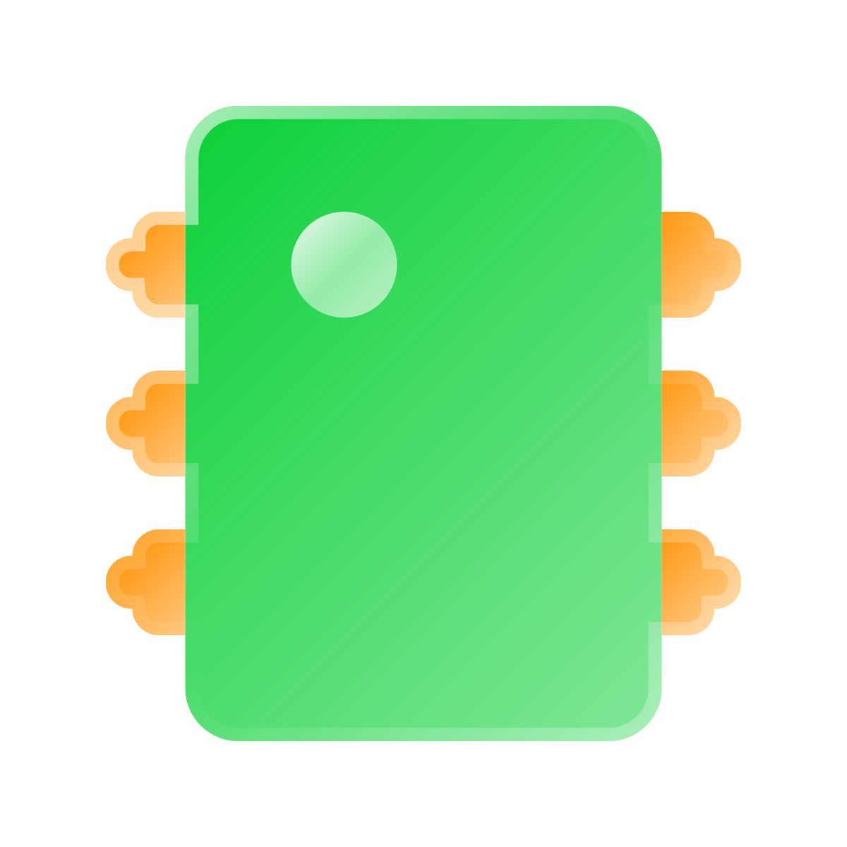 liquid glass color style circuit intégré icon