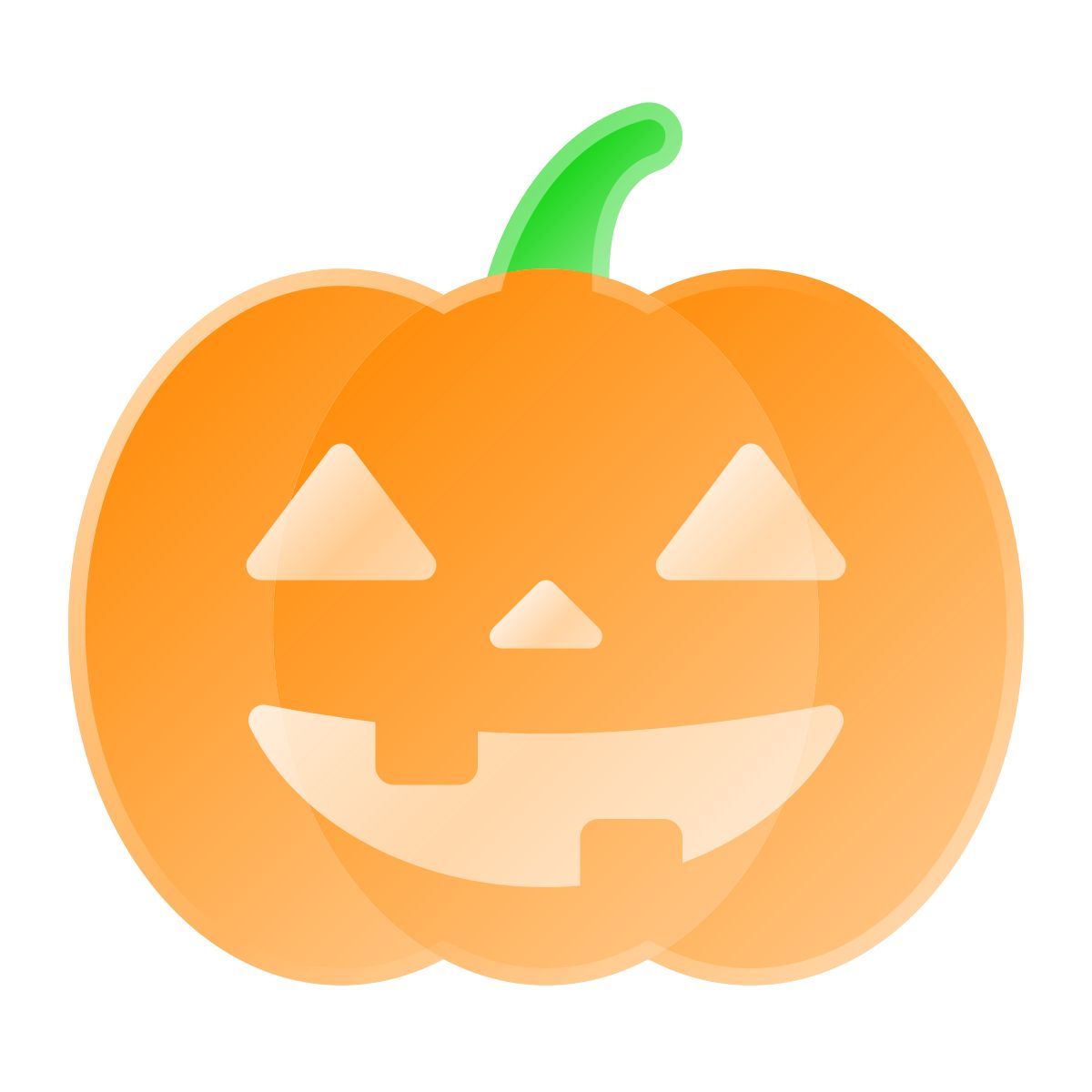 liquid glass color style jack o'lantern icon