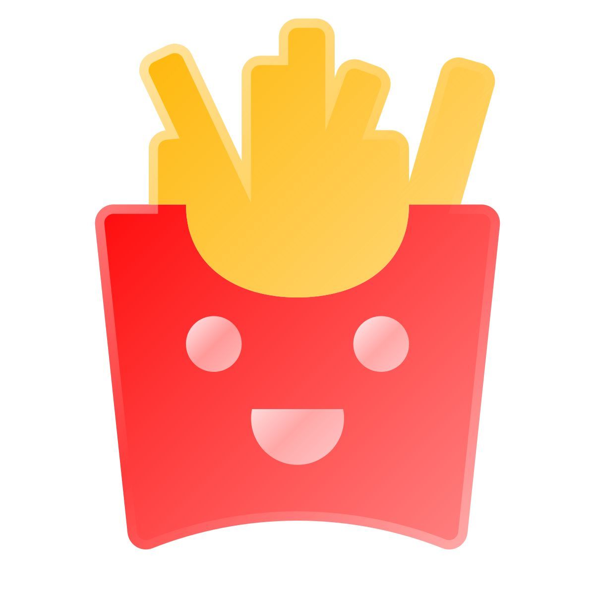 liquid glass color style kawaii french fries icon