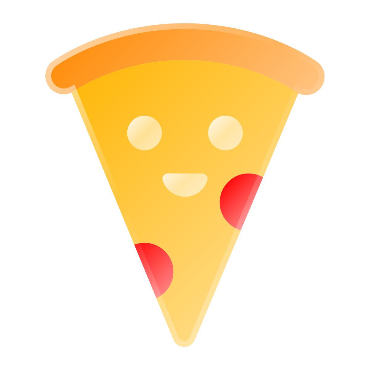liquid glass color style kawaii pizza icon