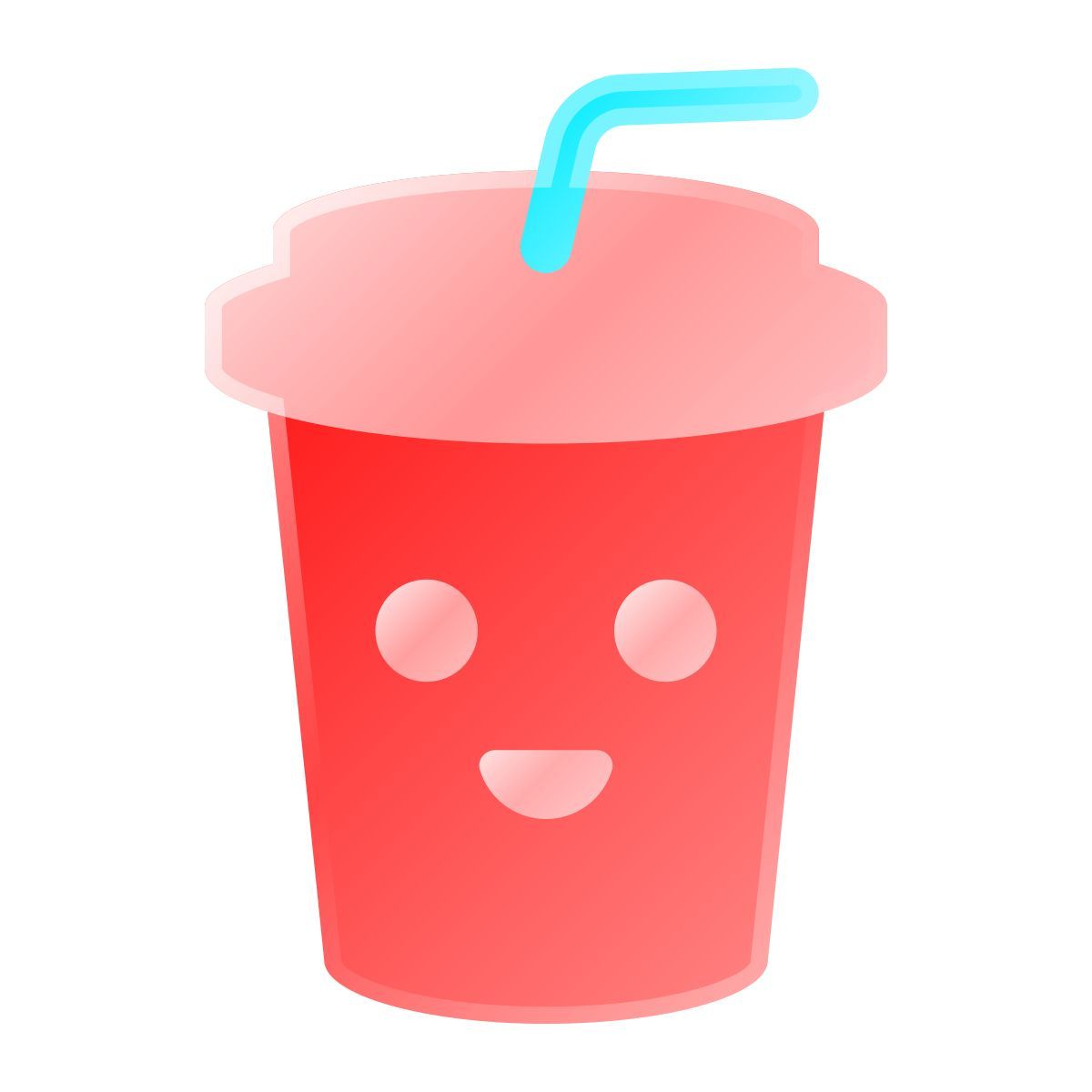 liquid glass color style soda kawaii icon