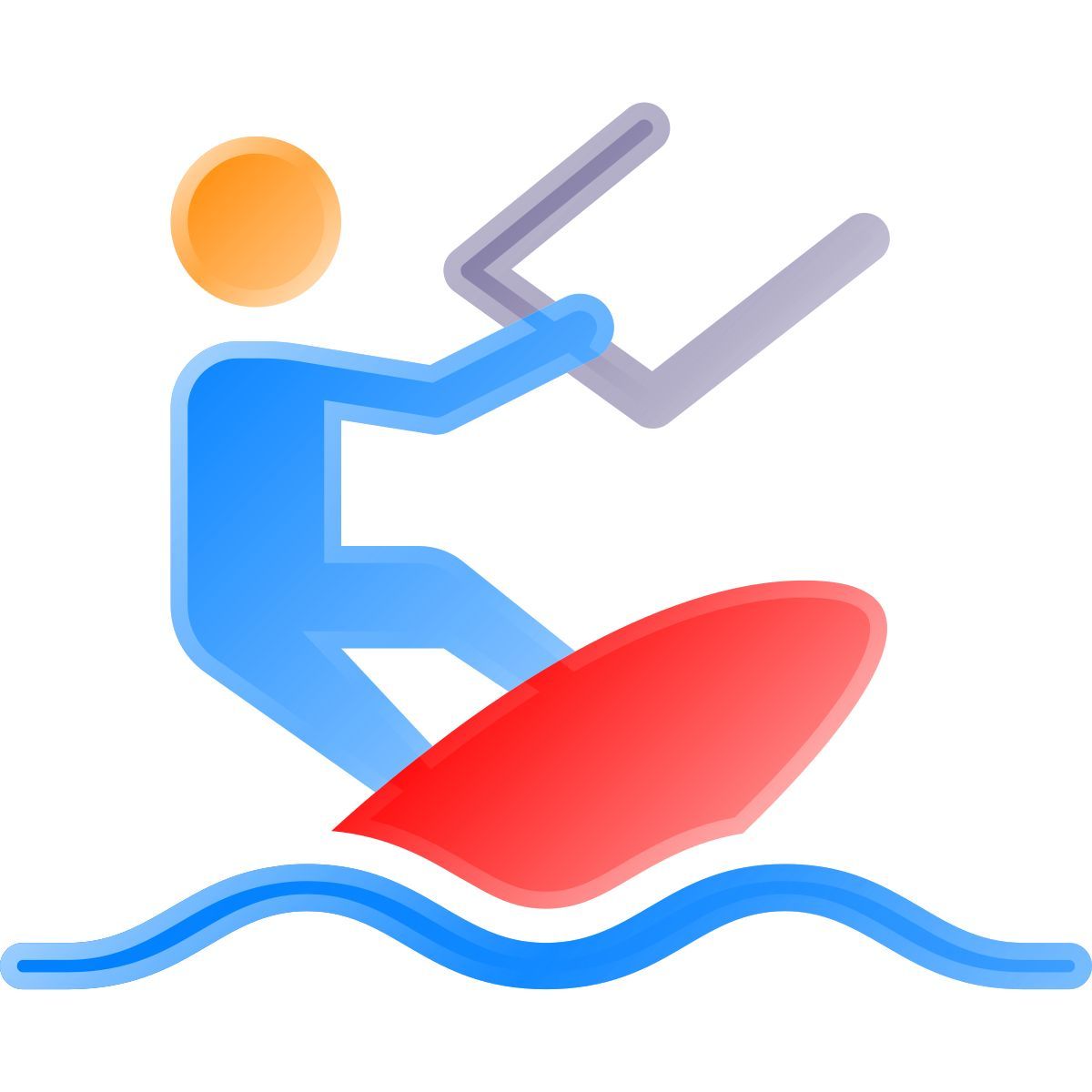 liquid glass color style kitesurf icon