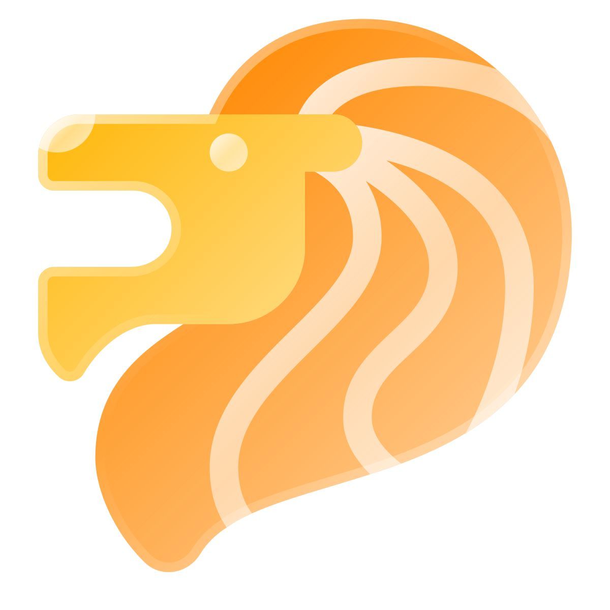 liquid glass color style lion head icon