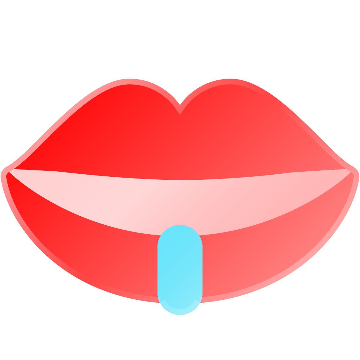 liquid glass color style lip piercing icon