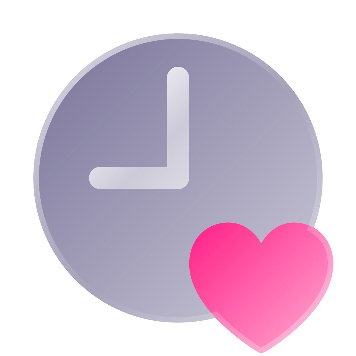 liquid glass color style love time icon