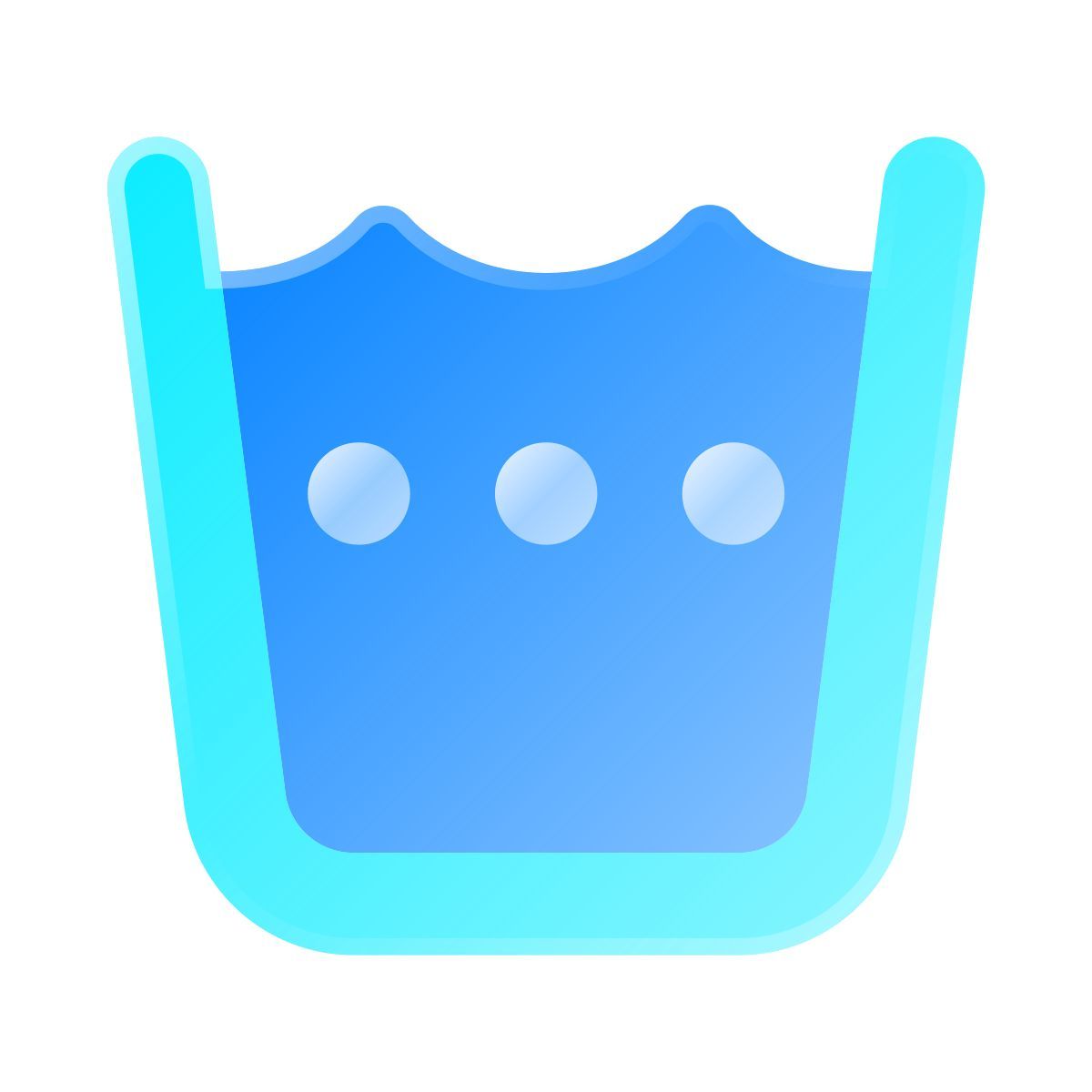 liquid glass color style lavare in lavatrice a caldo icon