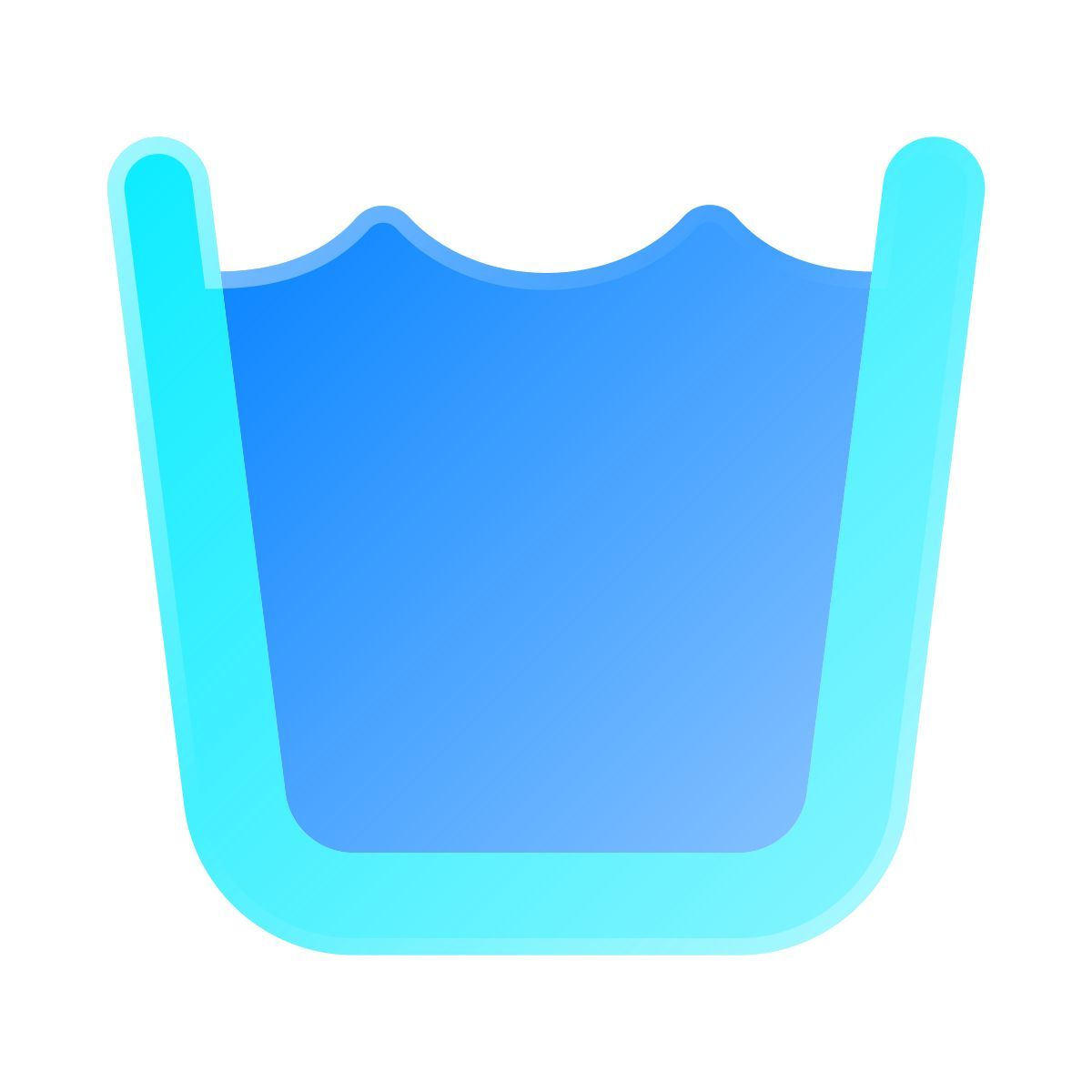 liquid glass color style 기계 세탁 icon