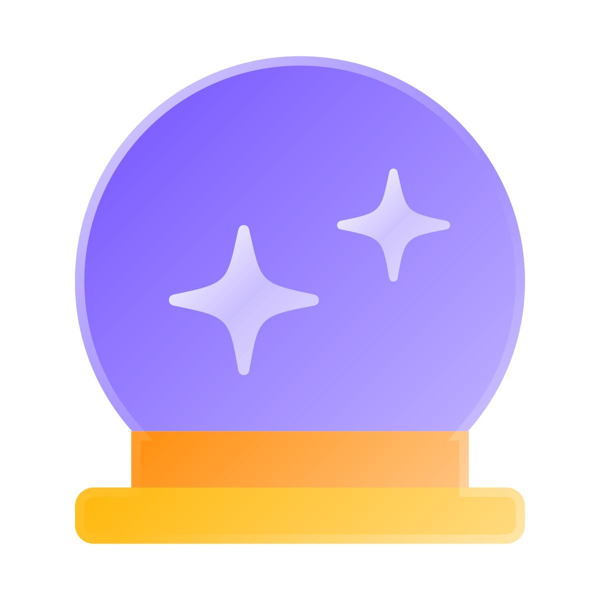 liquid glass color style boule de cristal magique icon