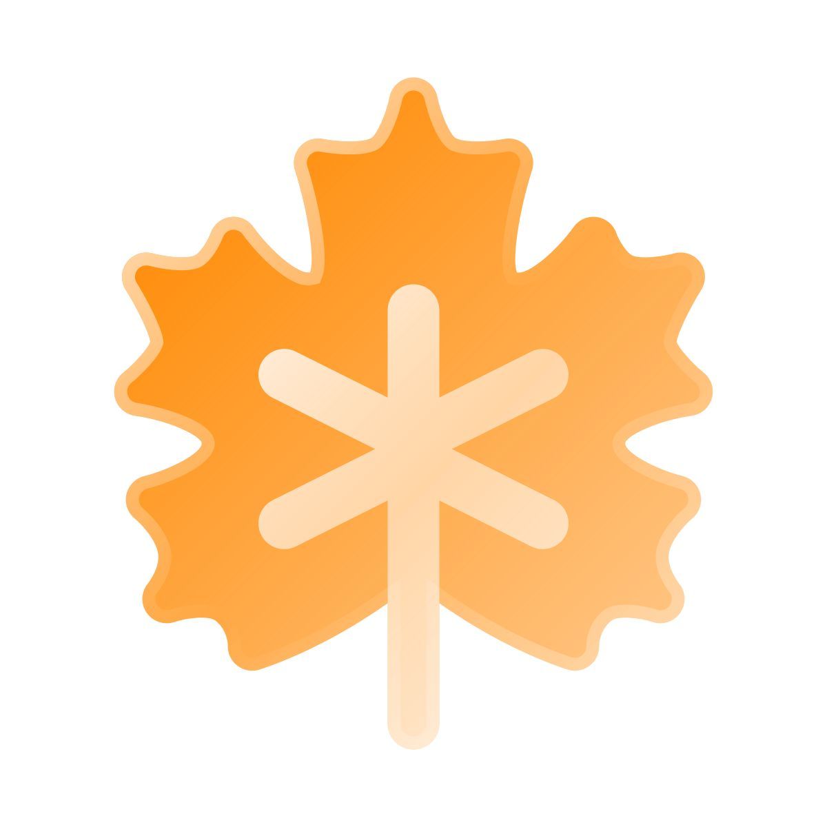 liquid glass color style maple leaf icon