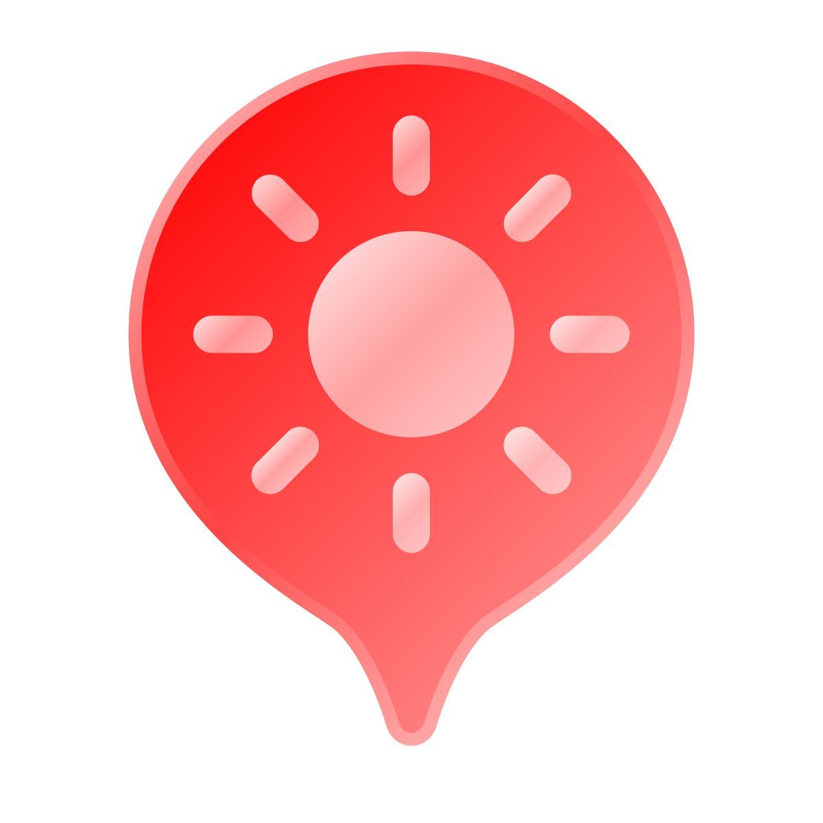 liquid glass color style marker sun icon